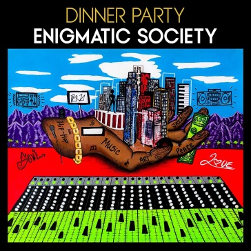 Enigmatic society (white splatter on bla