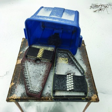 2 autoharps, a snowmobile, some snowplow