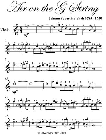 Air on the G String Easy Violin Sheet Music
