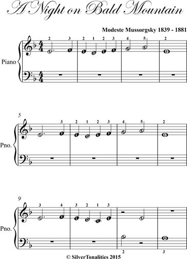 A Night on Bald Mountain Beginner Piano Sheet Music
