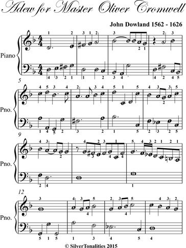 Adew for Master Oliver Cromwell Easy Piano Sheet Music