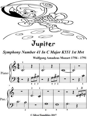 Jupiter K551 First Movement Beginner Piano Sheet Music