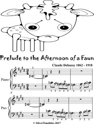 Prelude to the Afternoon of a Faun Beginner Piano Sheet Music