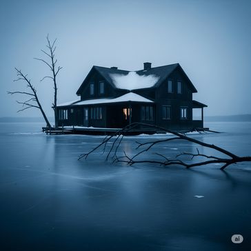 La casa sul lago ghiacciato