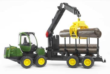 Bruder 02133 - John Deere 1210E Forwarder Trasporto 4 Tronchi Con Braccio Meccanico