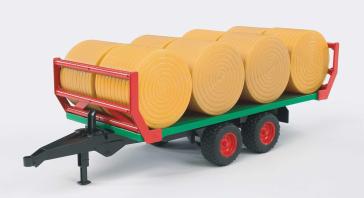 Bruder 02220 - Rimorchio Con 8 Balle Fieno Rotonde
