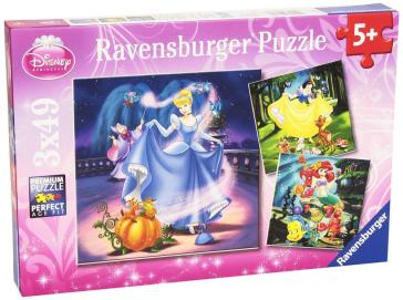 Principesse Disney A Puzzle 3x49 pz