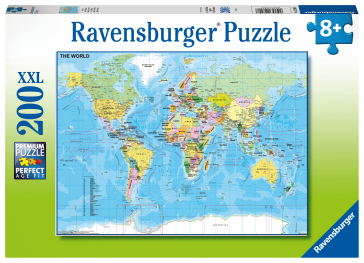 Puzzle 200 Pz. Xxl.Mappa Del Mondo