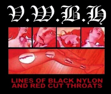 Lines of black nylons and red cut