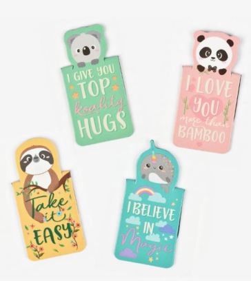 Never Stop Reading - Animals - Set 4 segnalibri magneticic