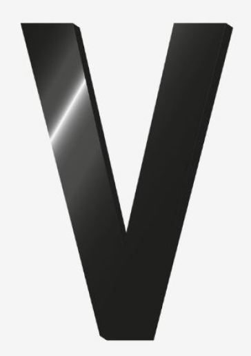 My Initial - Lettera adesiva in metallo - V