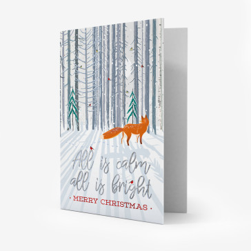 Unusual Christmas Greeting Cards -11,5X17 - Fox