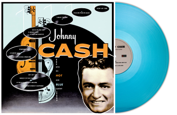 With his hot and blue guitar (vinyl turq