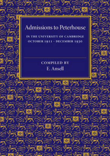 Admissions to Peterhouse