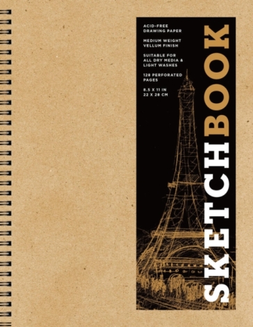 Sketchbook 8.5 x 11" Kraft Spiral Hardcover Mixed Media Sketchbook for Drawing