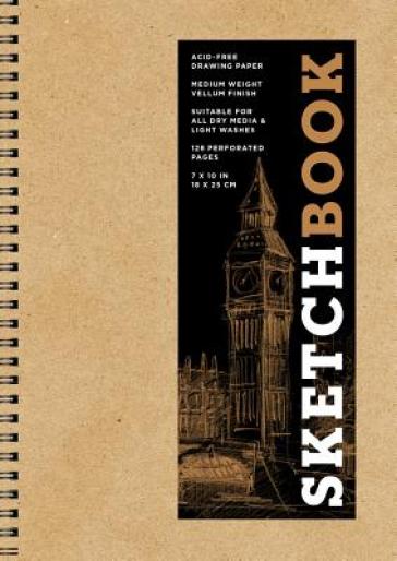 Sketchbook 7 x 10" Kraft Spiral Hardcover Mixed Media Sketchbook for Drawing