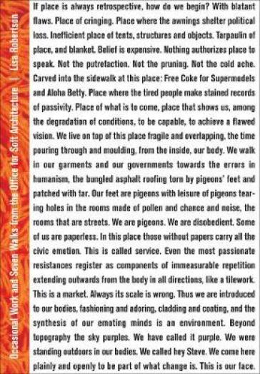 Occasional Work and Seven Walks from the Office for Soft Architecture