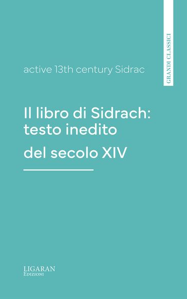Il libro di Sidrach: testo inedito del secolo XIV