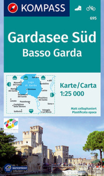 Carta escursionistica n. 695. Basso Garda-Gardasee Süd 1:25.000. Ediz. bilingue