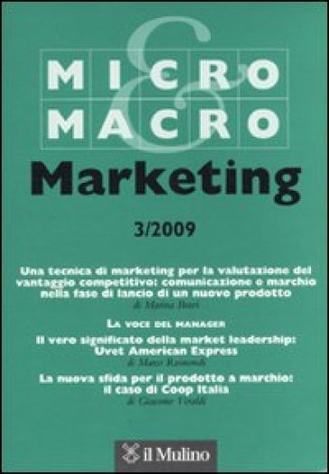 Micro &amp; Macro Marketing (2009). Vol. 3