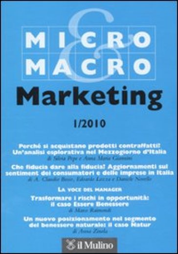 Micro &amp; Macro Marketing (2010). Vol. 1