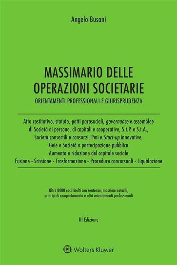 Massimario delle operazioni societarie