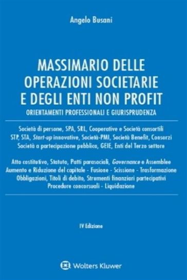 Massimario delle operazioni societarie e degli enti non profit