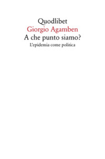 A che punto siamo? L'epidemia come politica