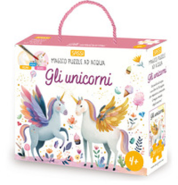 Gli unicorni. Magico puzzle ad acqua. Ediz. a colori. Con pennello. Con puzzle da 54 pezzi