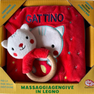 Gattino. Libri di stoffa con massaggiagengive in legno. Ediz. a colori. Con gadget-0