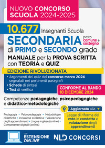 Manuale con teoria e test di verifica per il nuovo concorso docenti scuola 2024/2025