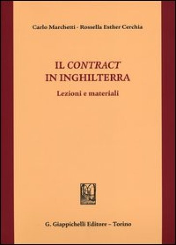 Il contract in Inghilterra. Lezioni e materiali