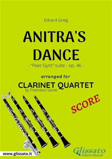 Anitra's Dance - Clarinet Quartet SCORE