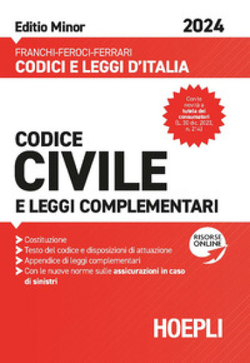 Codice civile e leggi complementari 2024. Ediz. minor. Con espansione online-0