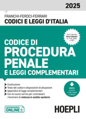 Codice di procedura penale e leggi complementari 2025. Con aggiornamenti online-0