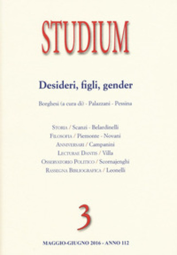 Studium (2016). Vol. 3: Gender, Figli, Desideri