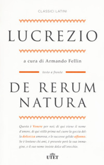 De rerum natura. Testo latino a fronte
