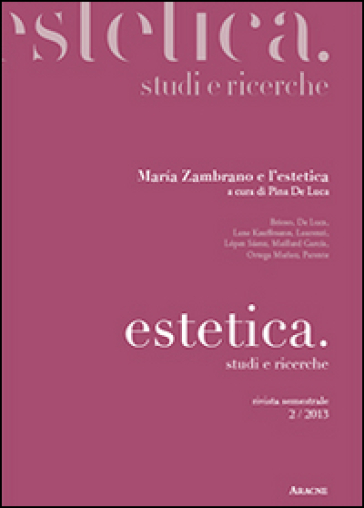 Estetica, Studi E Ricerche. Maria Zambrano E L'estetica