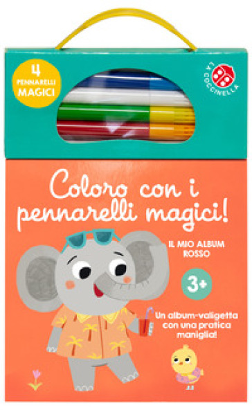 Coloro con i pennarelli magici 3+. Album rosso. Ediz. illustrata. Con pennarelli