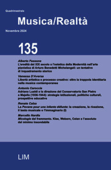 Musica/realtà (2024). Vol. 135