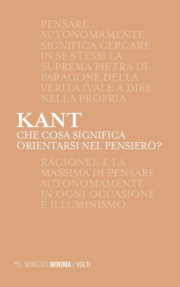 Che cosa significa orientarsi nel pensiero?