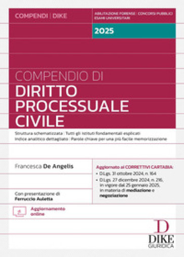 Compendio di diritto processuale civile 2025. Ediz. ridotta. Con aggiornamento online