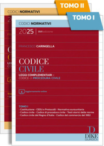 Codice civile. Leggi complementari e codice di procedura civile 2025. Con aggiornamento online