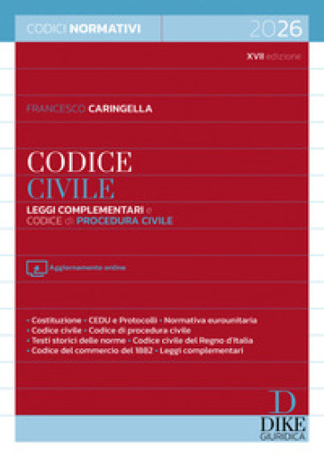 Codice civile. Leggi complementari e codice di procedura civile 2026. Con aggiornamento online
