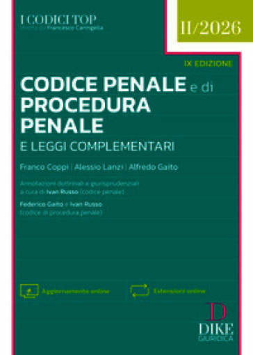 Codice penale e di procedura penale e leggi complementari. Top 2026. Nuova ediz. Con aggiornamento online. Con espansione online. Vol. 2