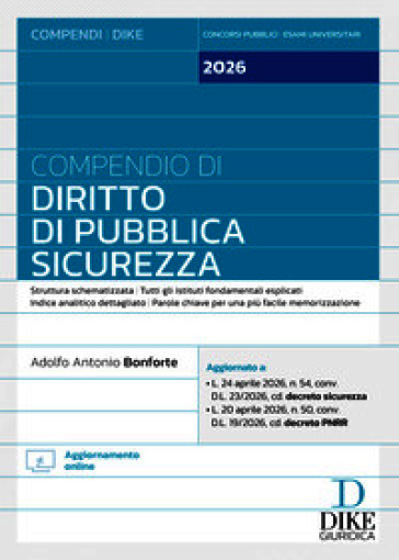 Compendio di diritto di pubblica sicurezza 2026. Con Aggiornamento online