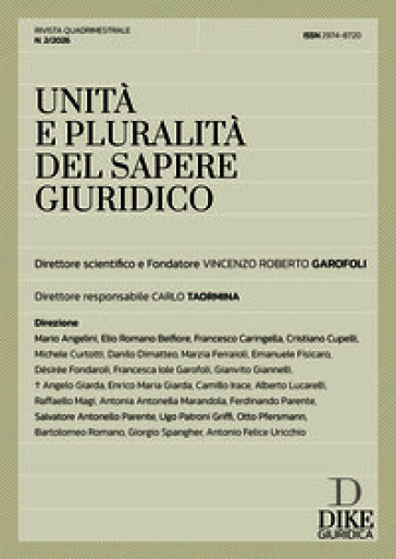 Unità e pluralità del sapere giuridico (2026). Vol. 2