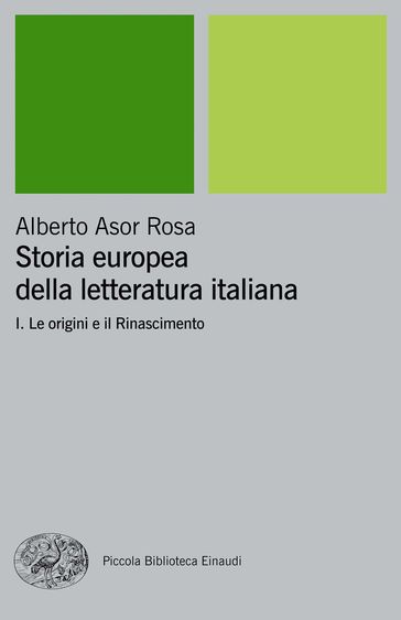 Storia europea della letteratura italiana I