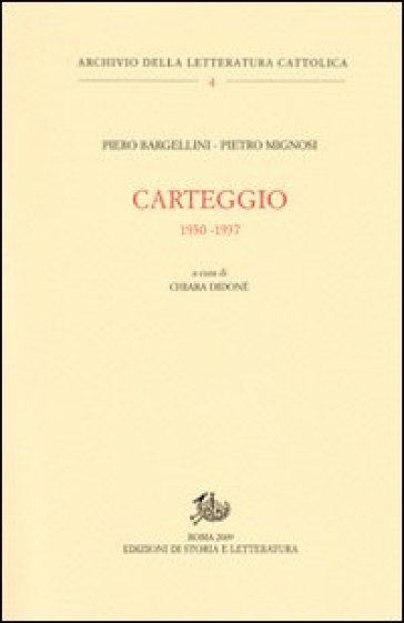 Carteggio. 1930-1937