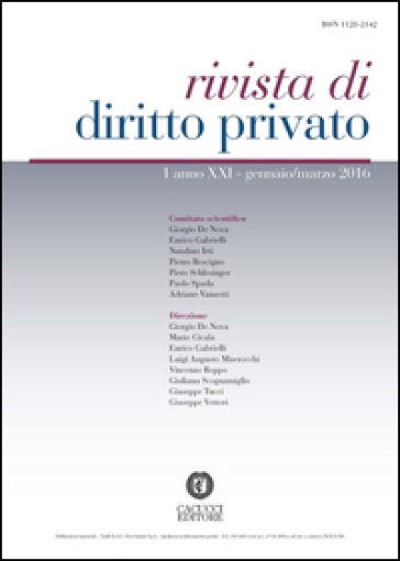 Rivista di diritto privato (2016). Vol. 1
